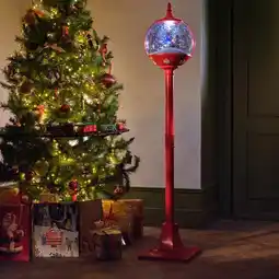 Action Kerstlantaarn met sneeuw, licht en geluid aanbieding