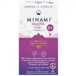 Holland & Barrett 2e product 50% korting | MINAMI Omega-3 MorEPA Kids + Vitamine D3 - 60 softgels aanbieding