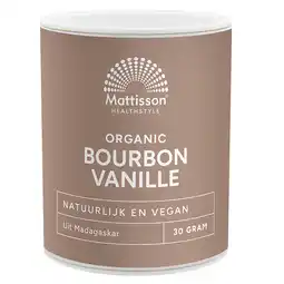 Holland & Barrett Mattisson Organic Bourbon Vanille Poeder - 30g aanbieding