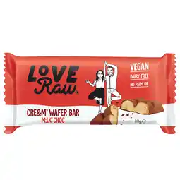 Holland & Barrett 2e product 50% korting | Vegan | Love Raw Cream Wafer Bar Milk Choc - 33g aanbieding