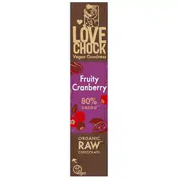 Holland & Barrett 2e product 50% korting | Vegan | Lovechock Fruity Cranberry 80% Cacao - 40g aanbieding