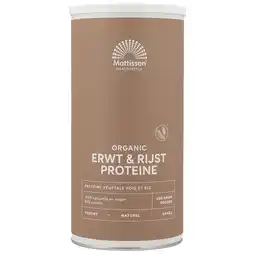 Holland & Barrett Mattisson Organic Vegan Protein Erwten & Rijst Naturel - 500g aanbieding
