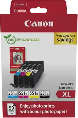 Coolblue Canon CLI-551XL Cartridges Combo Pack aanbieding