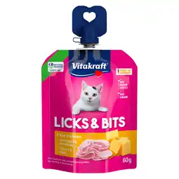 Zooplus Voordeelpakket: 32x60g Vitakraft Licks & Bits Kaas & Ham kattensnacks aanbieding