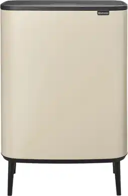 Coolblue Brabantia Bo Touch Bin Hi Prullenbak 2 x 30 liter Soft Beige aanbieding