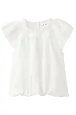 Wehkamp Mango Kids blousetop met borduursels - wit aanbieding