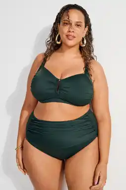 Wehkamp Zizzi high waist bikinibroekje TILDE donkergroen aanbieding