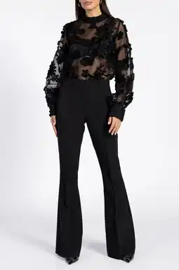 Wehkamp Aaiko flared highwaist flared broek zwart aanbieding