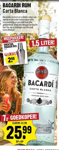 Dirck 3 Bacardi Rum Carta Blanca aanbieding