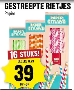 Dirck 3 paper gestreepte rietjes aanbieding