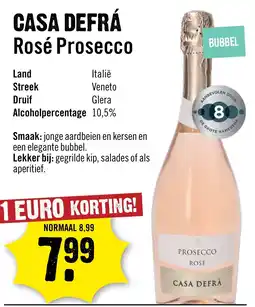 Dirck 3 Casa DefrÃ¡ RosÃ© Prosecco aanbieding