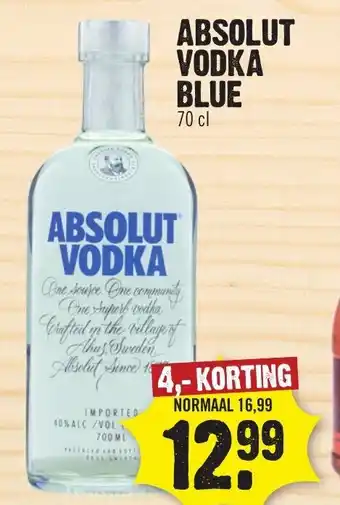 Dirk Absolut vodka blue 70cl aanbieding