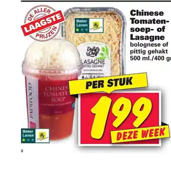 Nettorama Chinese Tomatensoep- Of Lasagne aanbieding