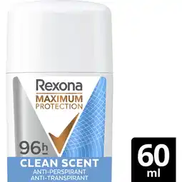 Jumbo Rexona Deo Stick Max Pro Clean Scent 60 ML aanbieding