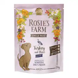 Zooplus 1kg Rosie's Farm Single Meat Light Kalkoen met Rijst droogvoer voor honden aanbieding