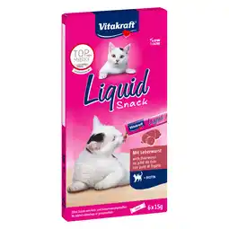 Zooplus Dubbelpak: 12x15g Vitakraft Liquid Snack Leverworst & Biotine Katten Snacks aanbieding