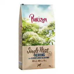 Zooplus 12kg Purizon Single Meat Haring met Vlierbloesem droogvoer voor honden aanbieding