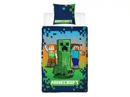 Lidl Kinder dekbedovertrek 140 x 200 cm, Minecraft of Pokémon aanbieding