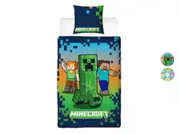 Lidl Kinder dekbedovertrek 140 x 200 cm, Minecraft of Pokémon aanbieding
