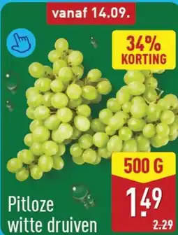 ALDI Pitloze witte druiven aanbieding