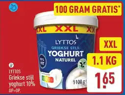ALDI LYTTOS Griekse stijl yoghurt 10% aanbieding