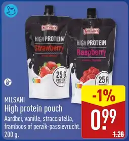 ALDI Milsani High protein pouch aanbieding