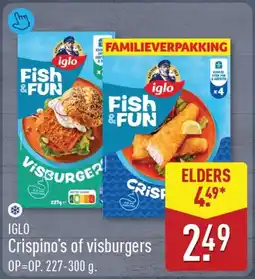 ALDI IGLO Crispino's of visburgers aanbieding
