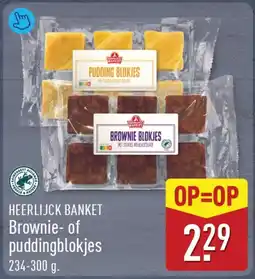 ALDI Heerlijck Banket Brownie- of puddingblokjes aanbieding