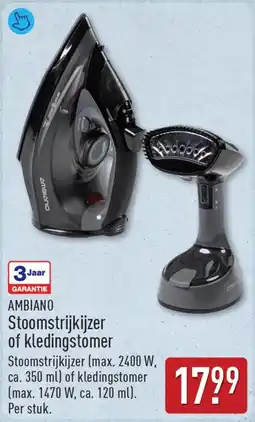 ALDI Ambiano Stoomstrijkijzer of kledingstomer aanbieding