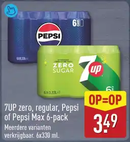 ALDI 7UP zero, regular, Pepsi of Pepsi Max 6-pack aanbieding
