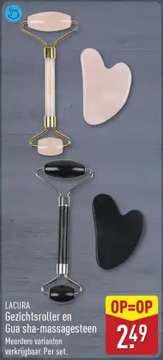 ALDI LACURA Gezichtsroller en Gua sha-massagesteentje aanbieding