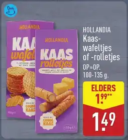 ALDI Hollandia Kaas-wafeltjes of -rolletjes aanbieding