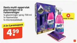 Wibra Dasty multi-oppervlak glasreiniger kit ruitenreiniger aanbieding