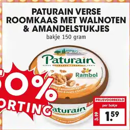 Coop Paturain verse roomkaas met walnoten & amandelstukjes aanbieding