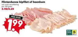 Coop Flinterdunne kipfilet of beenham aanbieding