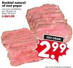 Coop Rosbief naturel of met peper aanbieding