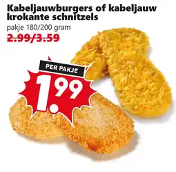 Coop Kabeljauwburgers of kabeljauw krokante schnitzels aanbieding