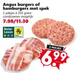 Coop Angus burgers of hamburgers met spek aanbieding