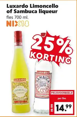 Coop Luxardo Limoncello of Sambuca liqueur aanbieding