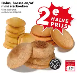 Coop bakker Dam bolus brosse en/of mini eierkoeken aanbieding