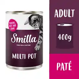 Zooplus 6x400g Multivleespotje Gevogelte, Rund en Wild Smilla Kattenvoer aanbieding