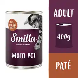 Zooplus 24x400g Multivleespotje Rund, Eend en Kip Smilla Kattenvoer aanbieding