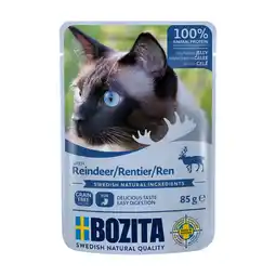 Zooplus 12x85g Stukjes in Gelei Pouch Rendier Bozita Kattenvoer aanbieding