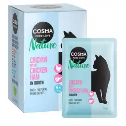 Zooplus 6x50g Nature Maaltijdzakjes Kip & Kippenham Cosma Kattenvoer aanbieding
