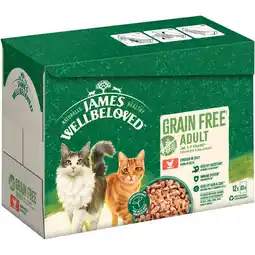 Zooplus James Wellbeloved Graanvrij Volwassen Kat Hypoallergeen Kip - Voordeelpakket: 48 x 85 g aanbieding