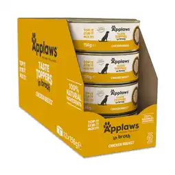 Zooplus 12x 156g Applaws Taste Toppers Natural in bouillon Kip nat hondenvoer aanbieding