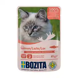 Zooplus 12x85g Stukjes in Gelei Pouch Zalm Bozita Kattenvoer aanbieding
