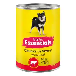 Zooplus 12x415g briantos Essentials Chunks in Gravy Rund Hondenvoer nat aanbieding