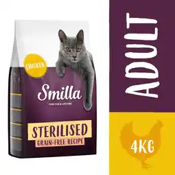 Zooplus 4kg Smilla Graanvrij Recept Sterilised met Kip Katten Droogvoer aanbieding