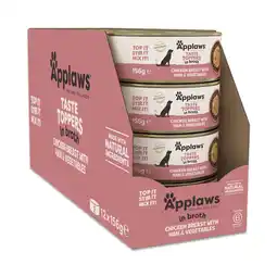 Zooplus 12x 156g Applaws Taste Toppers Natural in bouillon Kip met Ham nat hondenvoer aanbieding